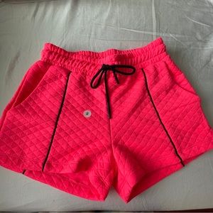 Neon Pink Quilted Shorts